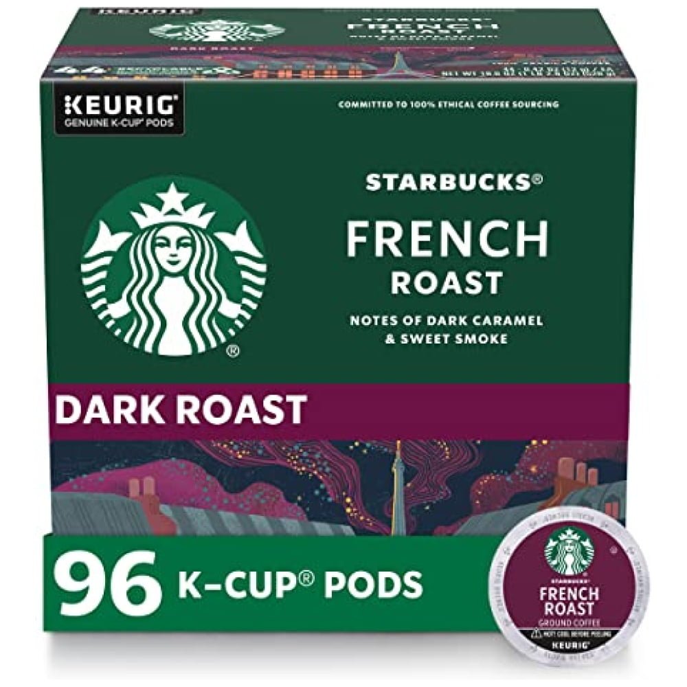 Starbucks K-Cup Coffee Pods—Dark Roast Coffee—French Roast for Keurig Brewers—100% Arabica—4 boxes (96 pods total)